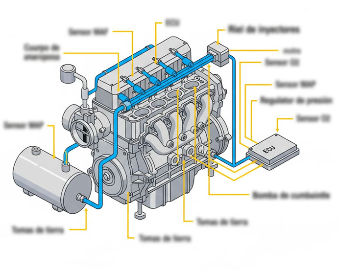INYECCIÓN ELECTRÓNICA GASOLINA Y AFINADO DE MOTOR